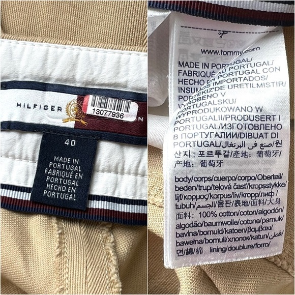 TOMMY HILFIGER Khaki Embroidered Crest Cotton Twill Pleated Chino Midi Skirt L - Picture 11 of 14